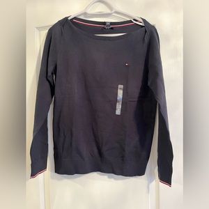 NWT: Tommy Hilfiger navy “boat neck” long sleeve size medium
